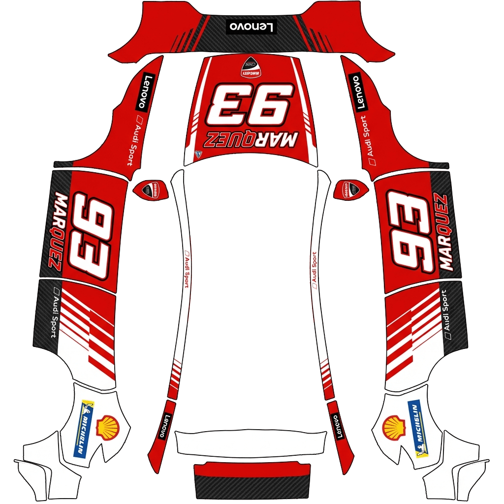 Tesla Model Y (2025+) wrap design - moto gp ducatti 2025 of marc marquez