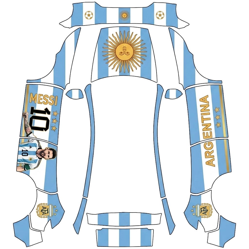 Tesla Model Y (2025+) wrap design - Vamos argentina on the right side
