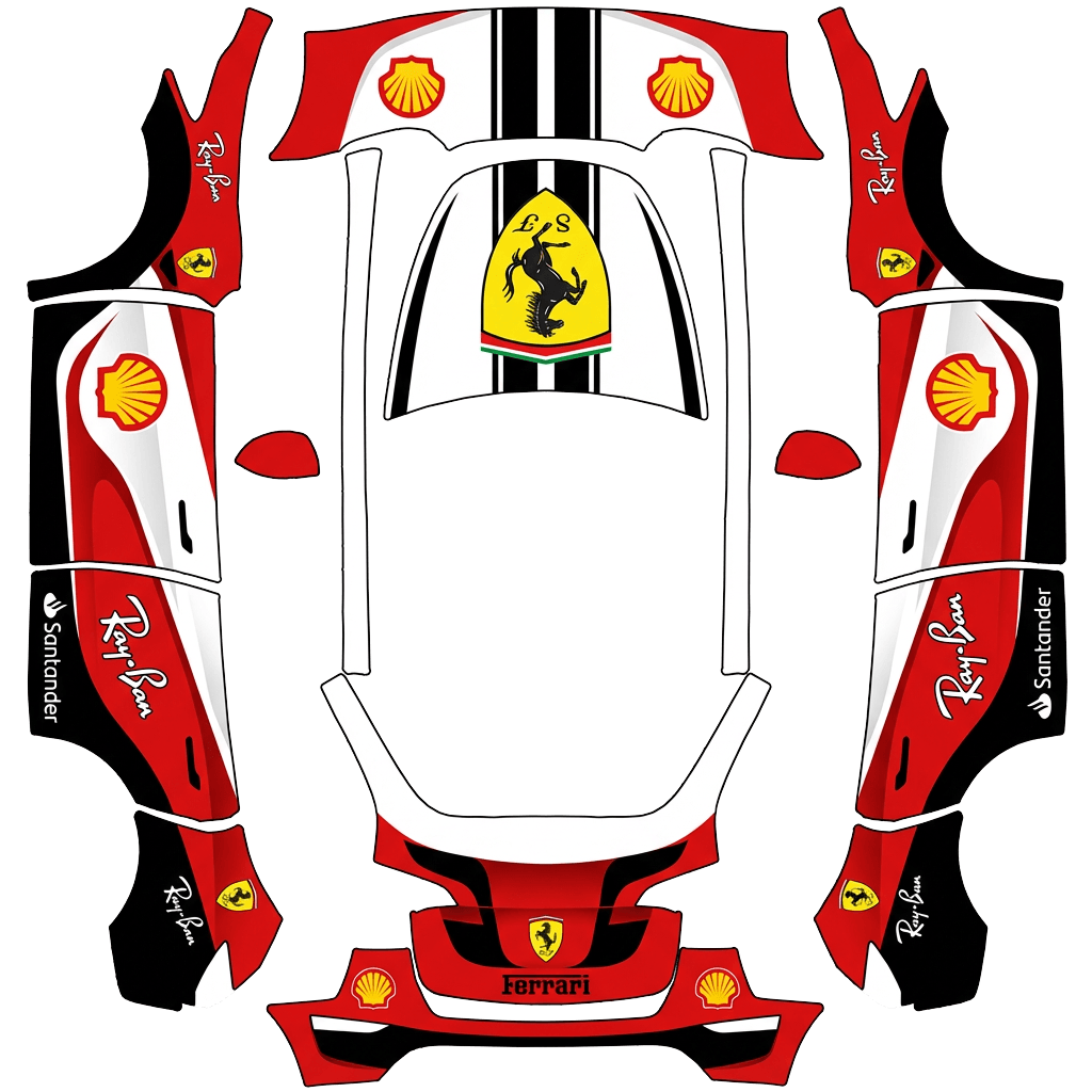 Tesla Model Y wrap design - Scuderia Ferrari formula one team wrap without any number