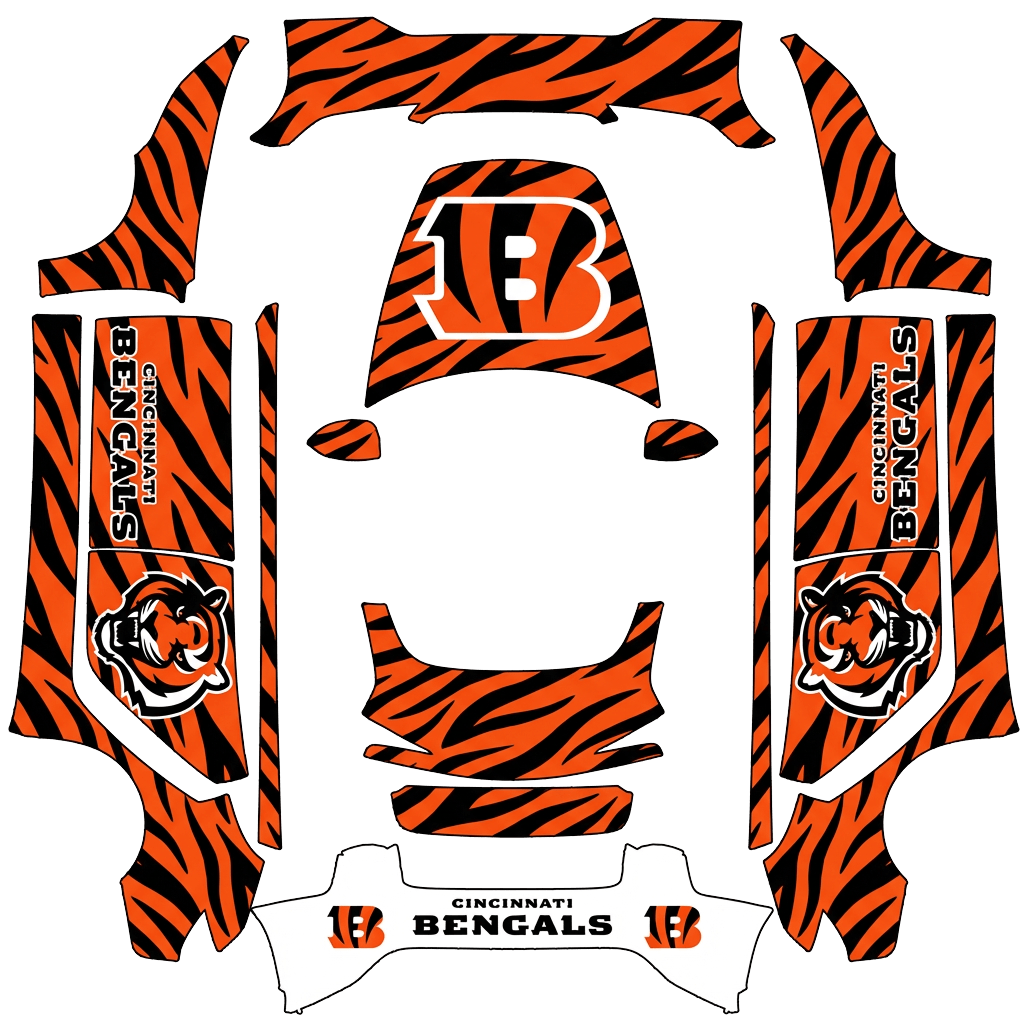 Tesla Model 3 (2024+) wrap design - cincinnati bengals