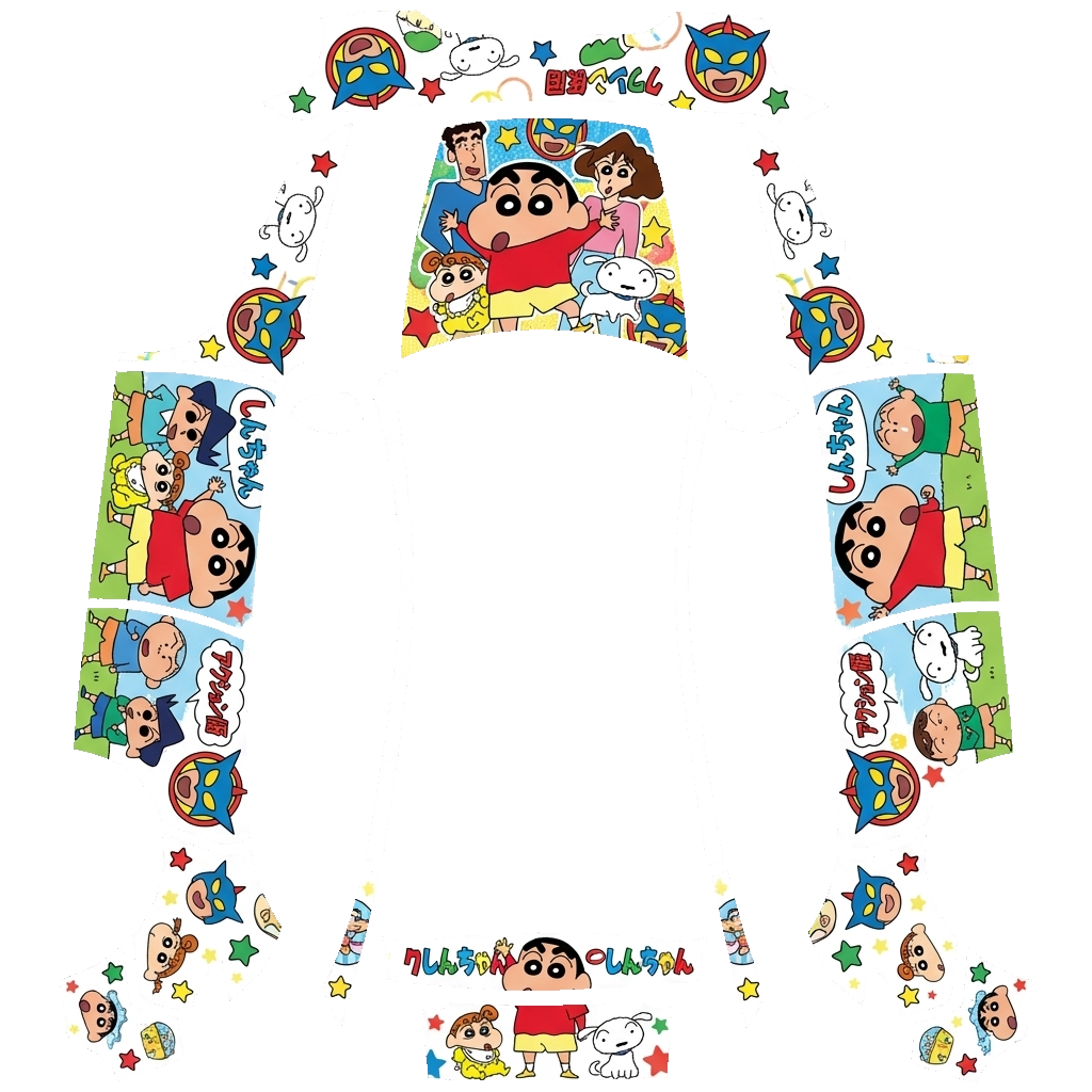Tesla Model Y (2025+) wrap design - Crayon Shin-chan cartoon style