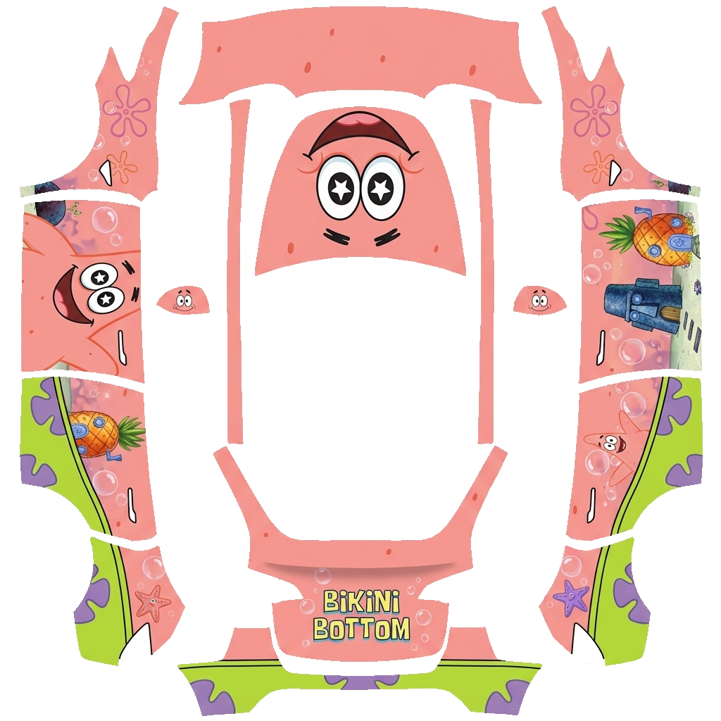 Tesla Model Y wrap design - Bikini Bottom Patrick Star Theme