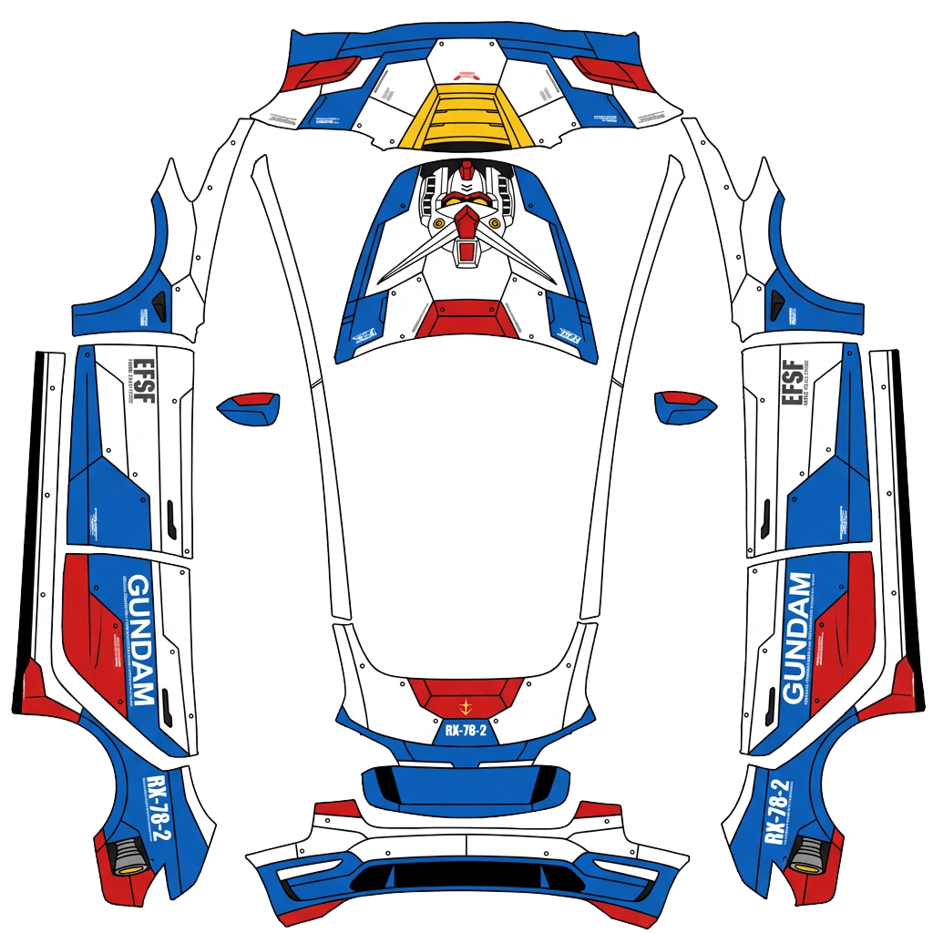 Tesla Model 3 wrap design - Gundam