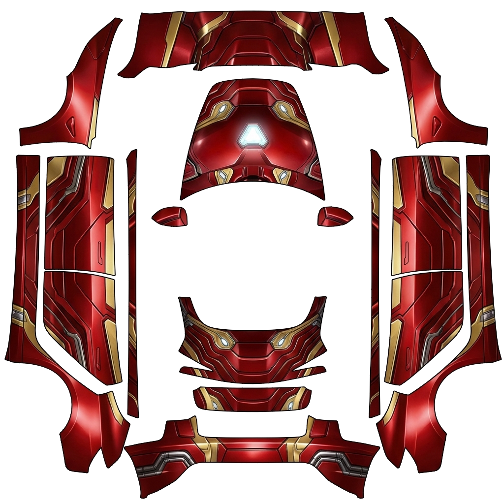 Tesla Model 3 (2024+) wrap design - Iron man