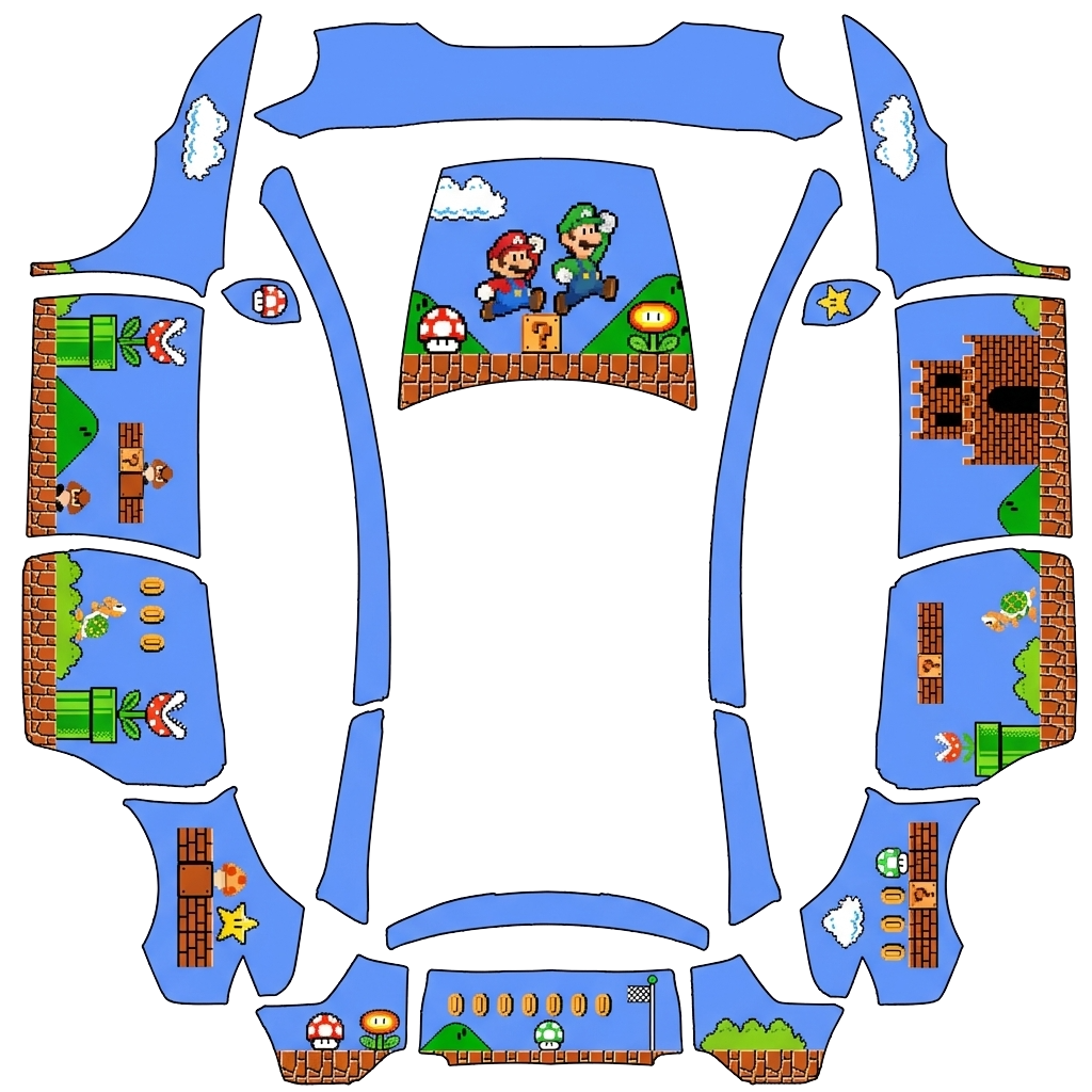 Tesla Model Y L wrap design - Super Mario