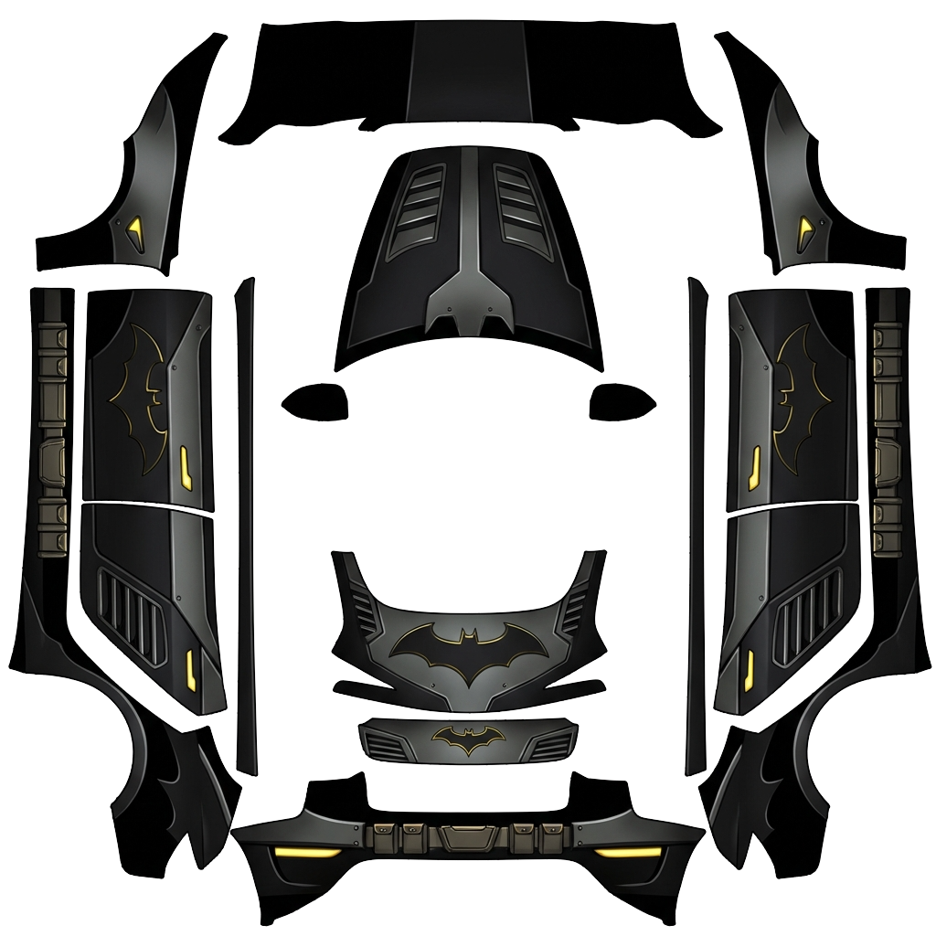 Tesla Model 3 (2024+) wrap design - Batmobile