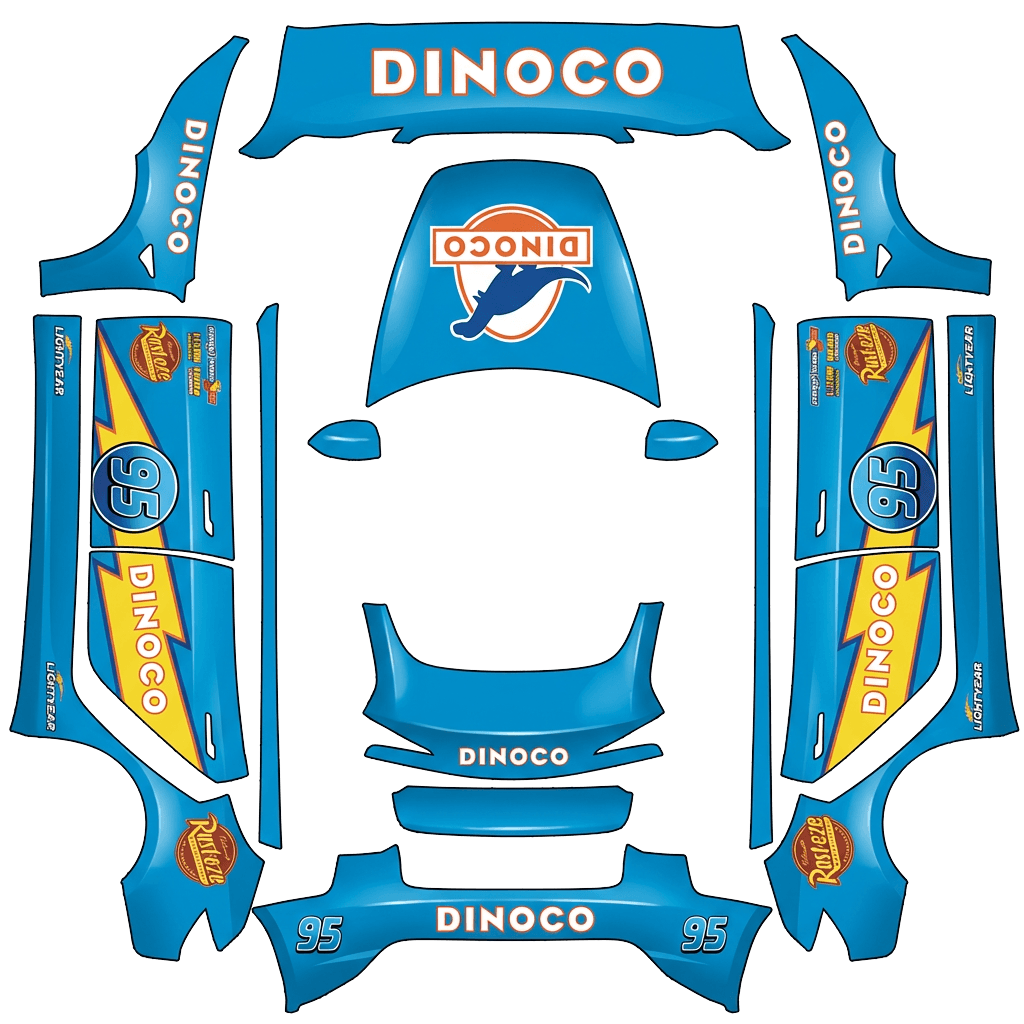 Tesla Model 3 (2024+) wrap design - Flash mc queen dinoco