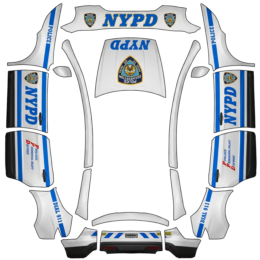 Tesla Model Y L wrap design - nypd警车