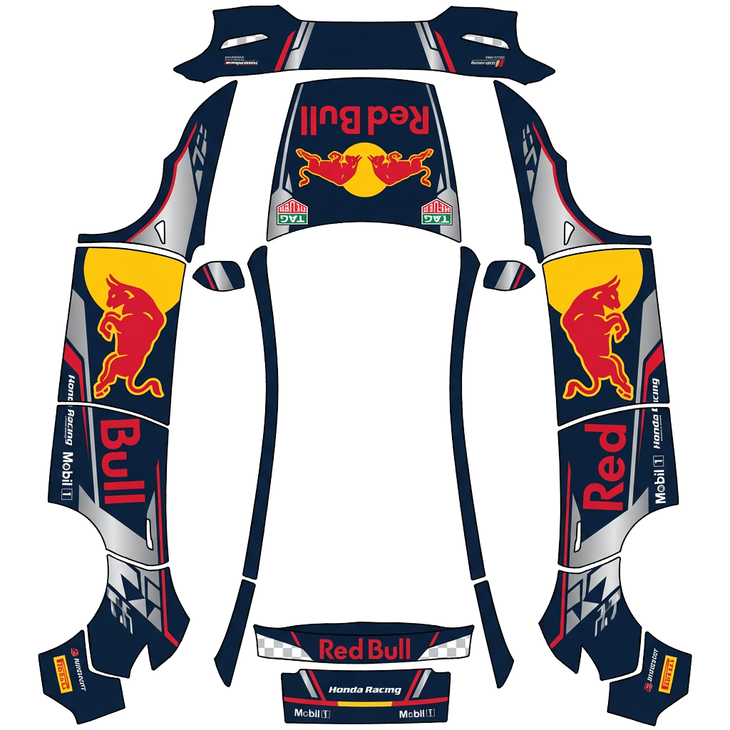Tesla Model Y (2025+) wrap design - redbull race car