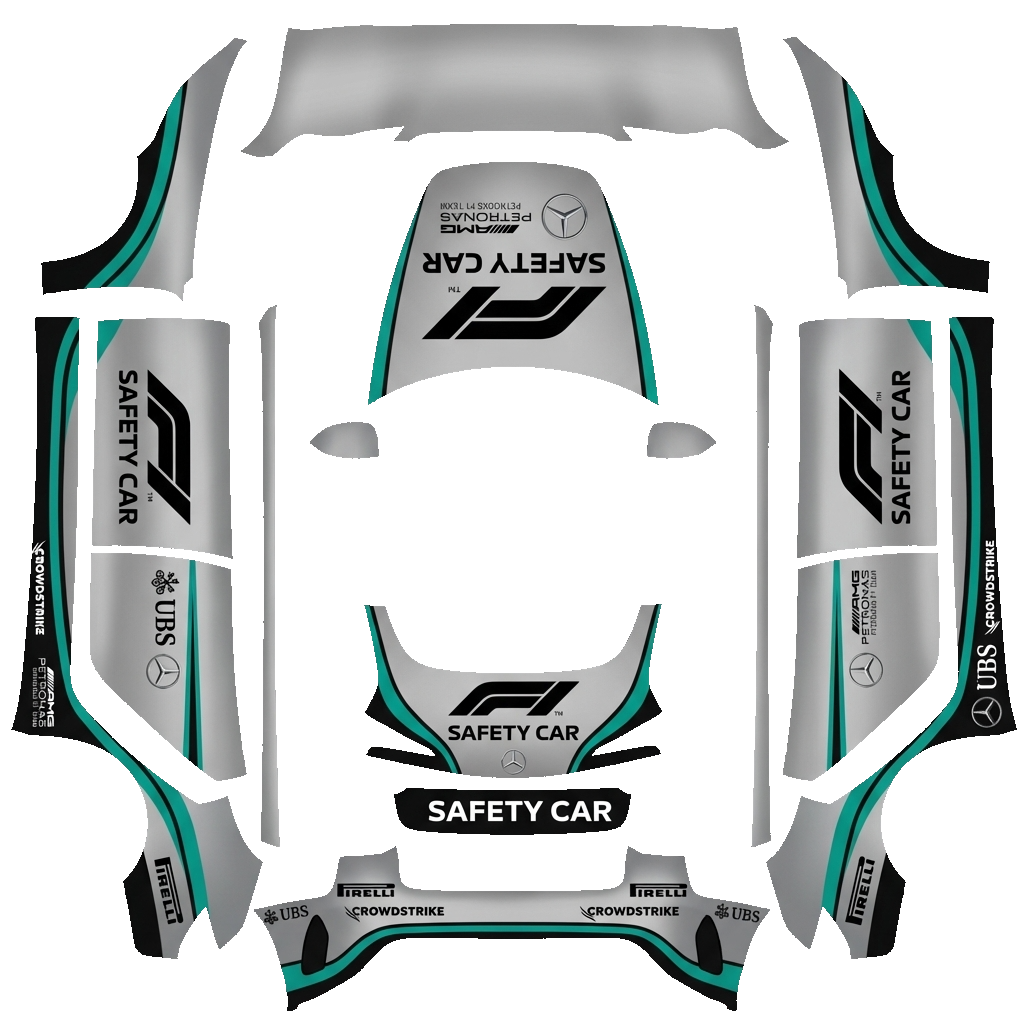 Tesla Model 3 (2024+) wrap design - F1 safety car
