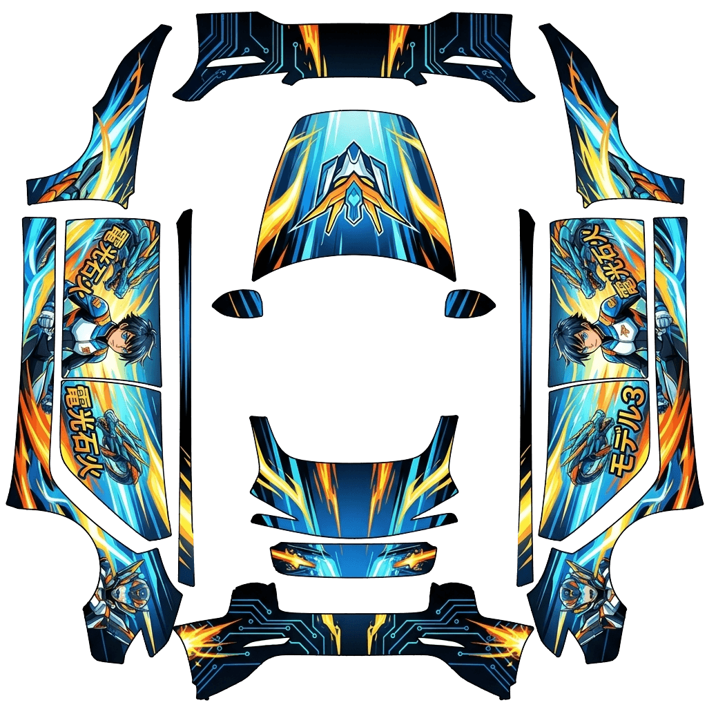 Tesla Model 3 (2024+) wrap design - Anime