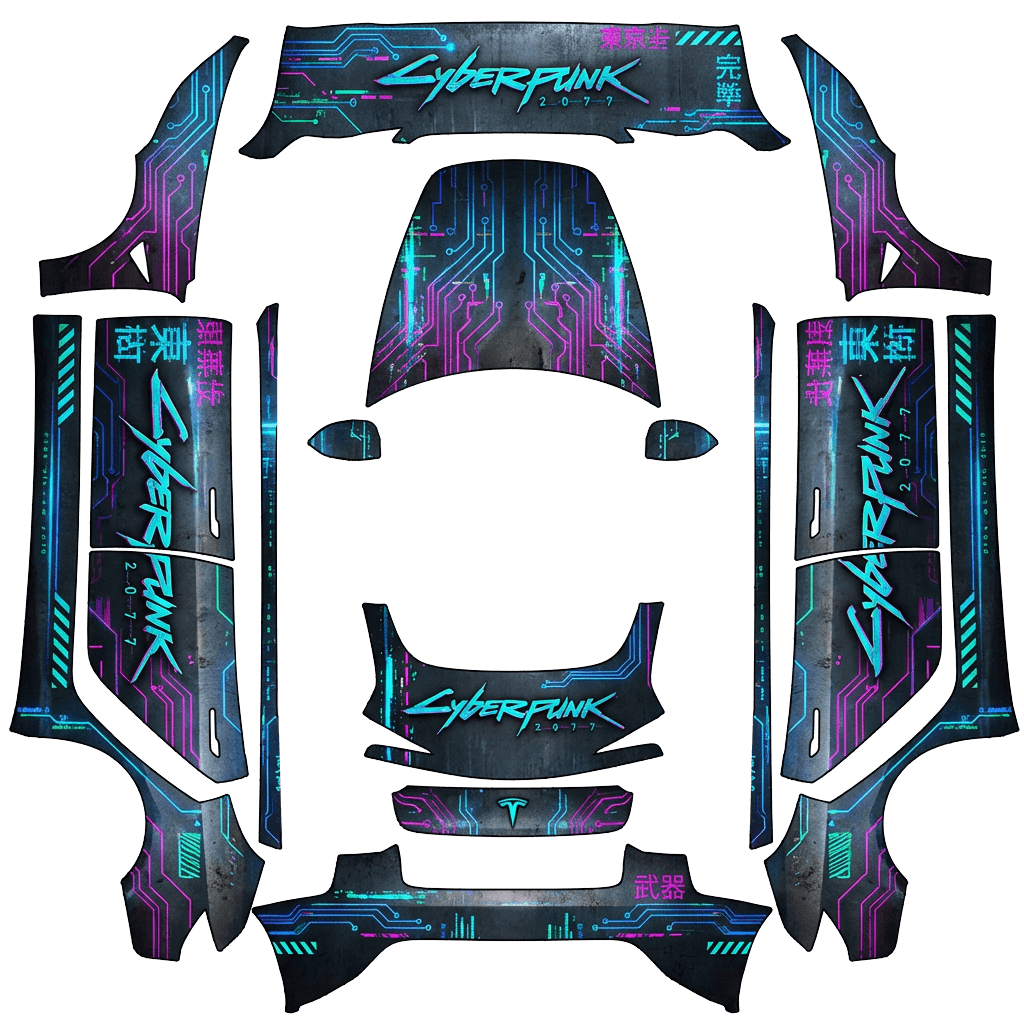 Tesla Model 3 (2024+) wrap design - make a cyberpunk 2077 desgin