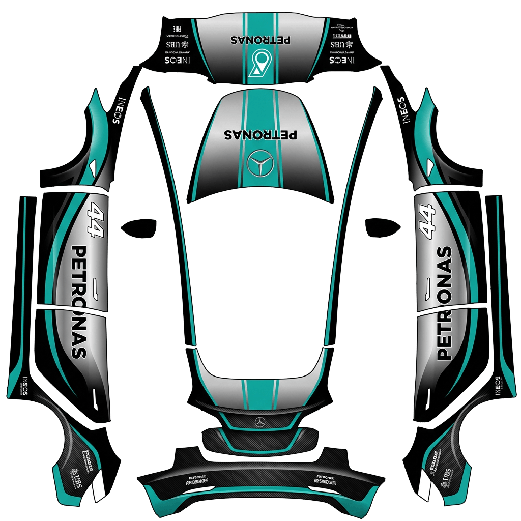 Tesla Model 3 wrap design - F1 Mercedes