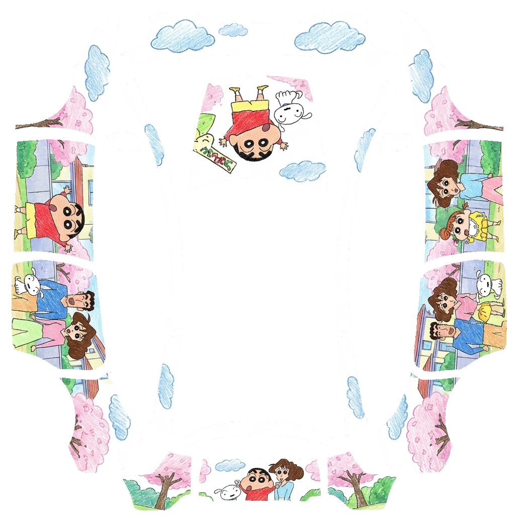 Tesla Model Y L wrap design - crayon shinchan