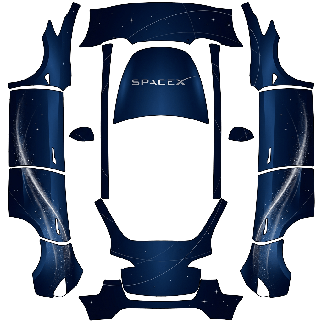 Tesla Model Y wrap design - Space X. Simple and classy