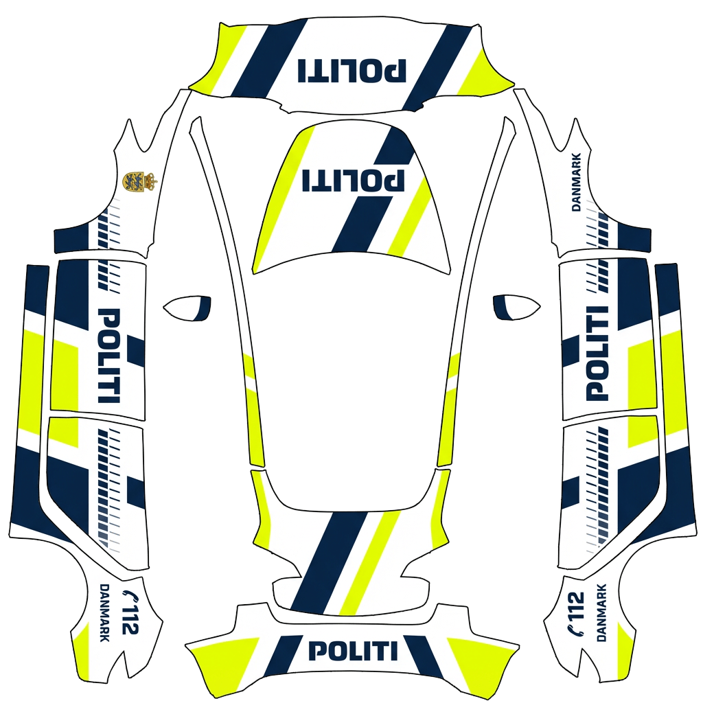 Tesla Model 3 wrap design - danish-policecar