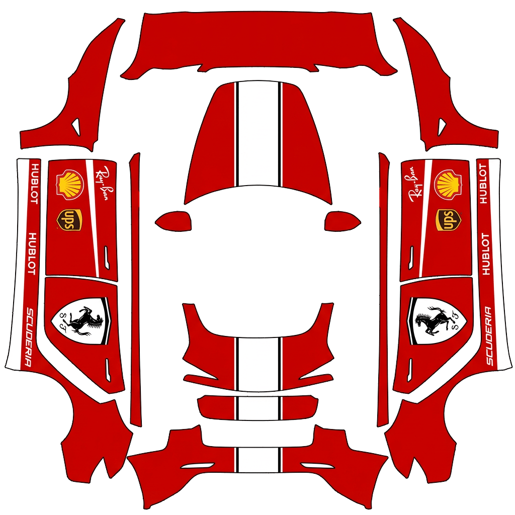 Tesla Model 3 (2024+) wrap design - Ferrari