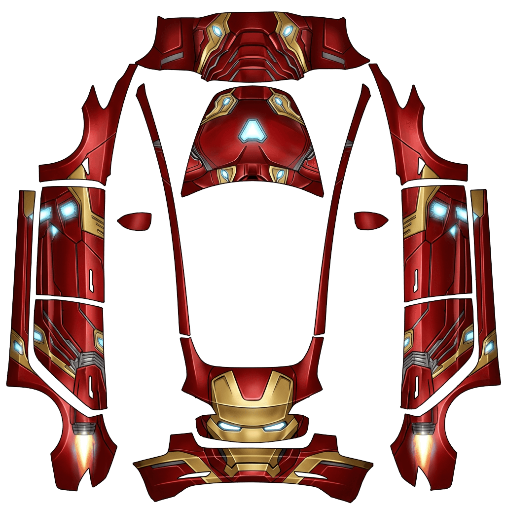 Tesla Model 3 wrap design - Marvel Iron Man car paint job