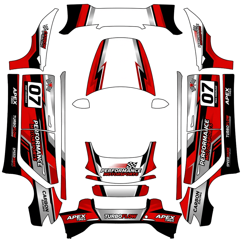 Tesla Model 3 (2024+) custom wrap design - free download PNG