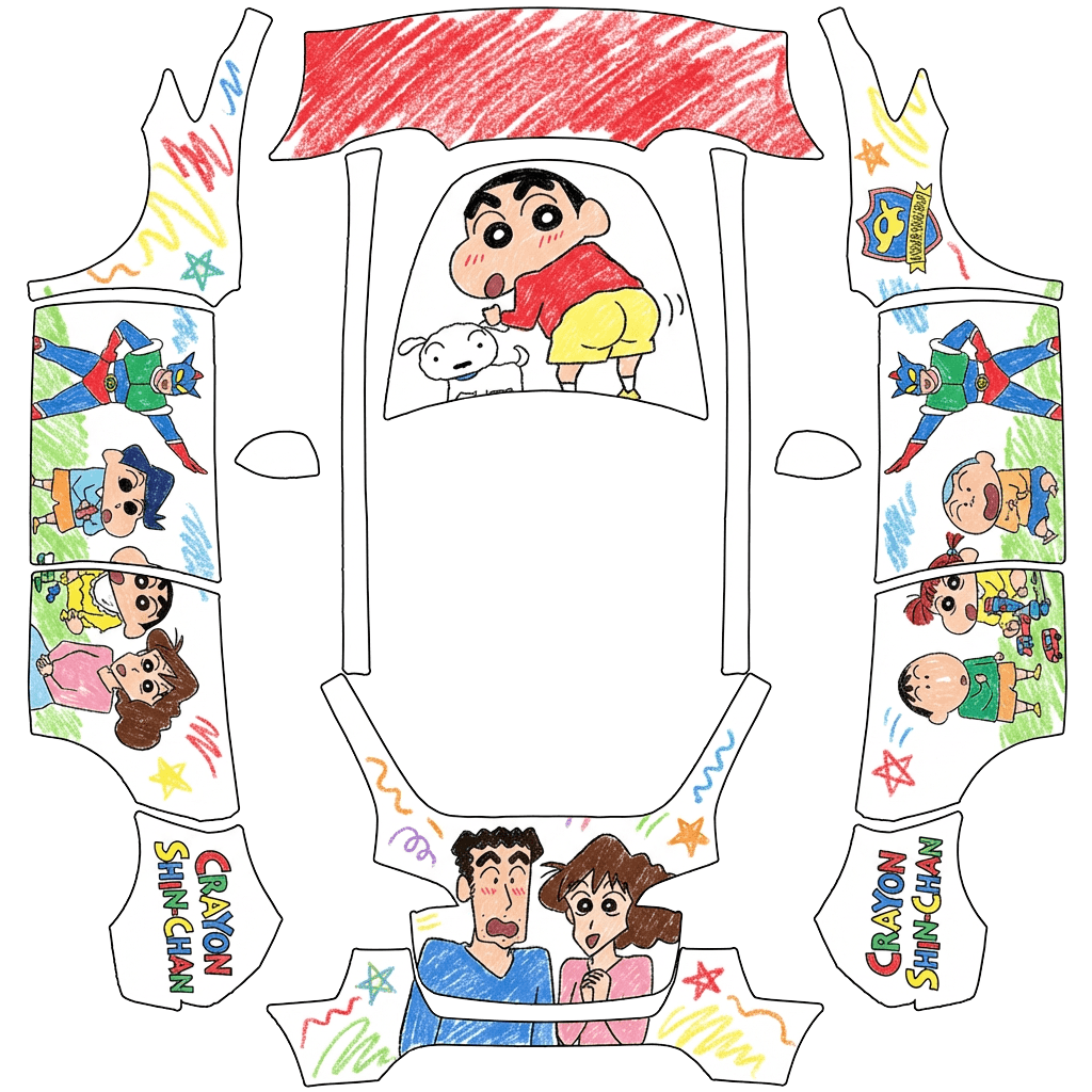 Tesla Model Y wrap design - crayon shinchan