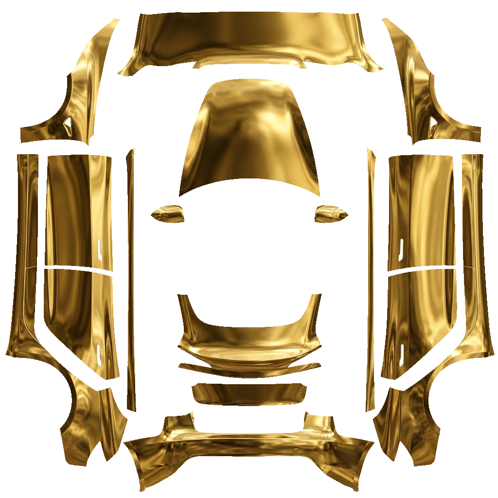 Tesla Model 3 (2024+) wrap design - A design made of gold to make it ultra premium with a chrome aspect