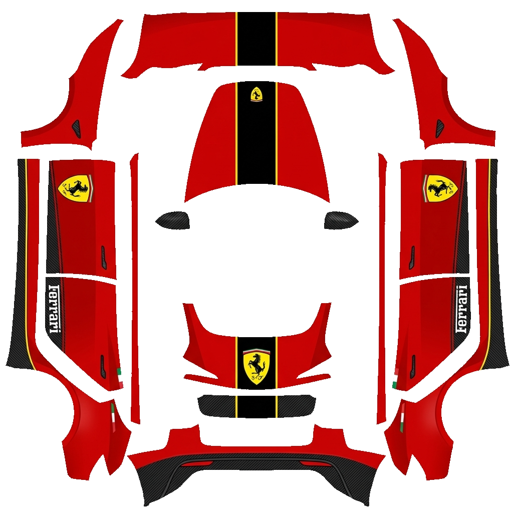 Tesla Model 3 (2024+) wrap design - Ferrari