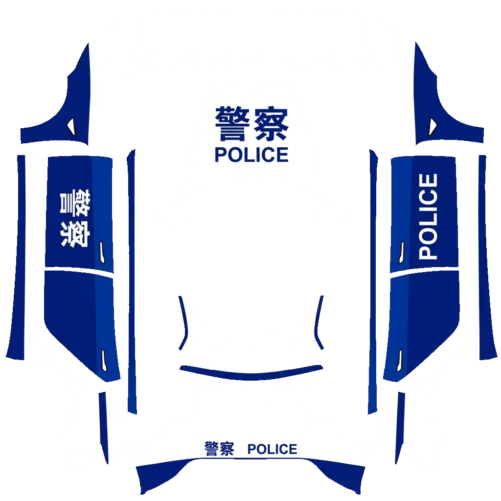Tesla Model 3 (2024+) wrap design - china police car